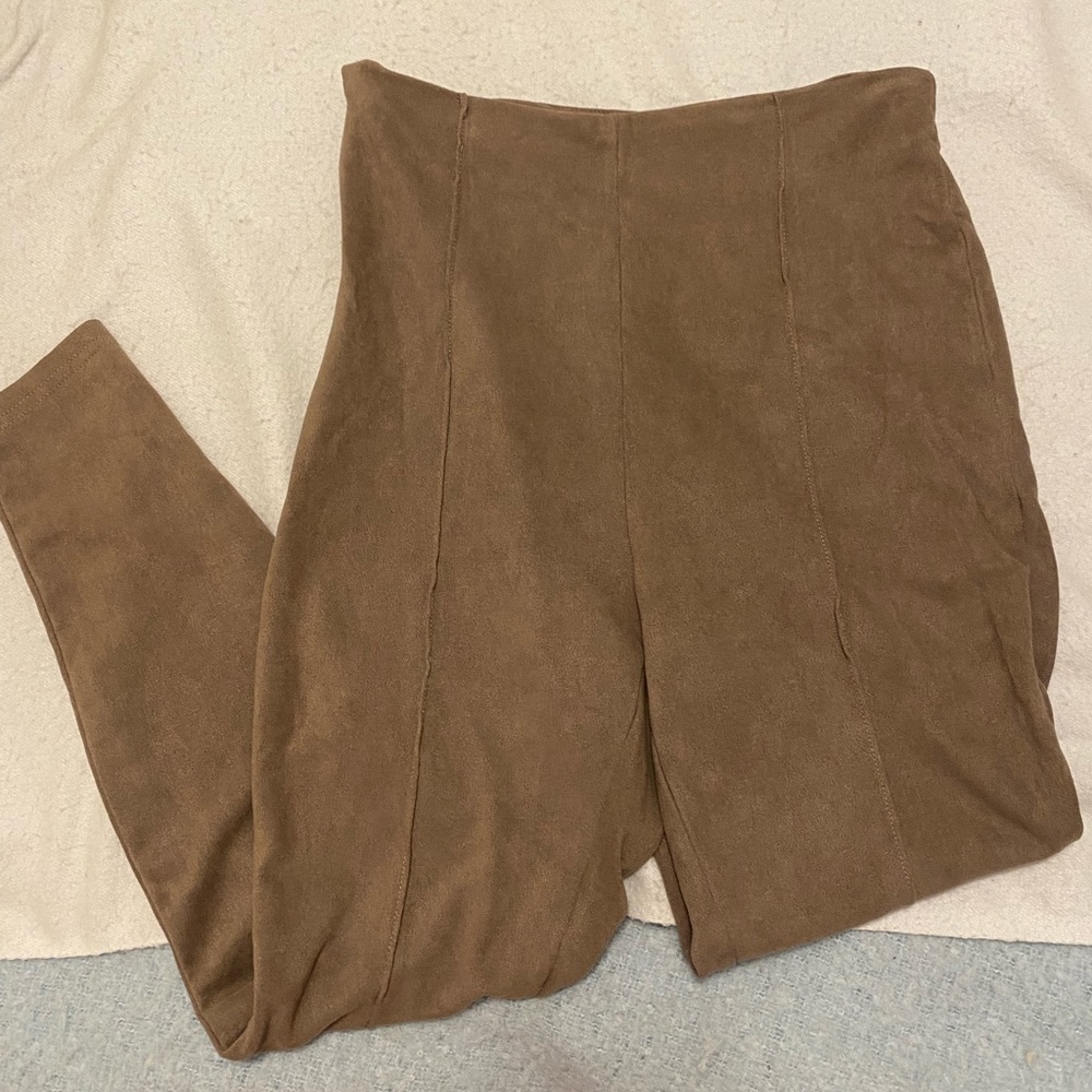 SHEIN Brown Suede Pants